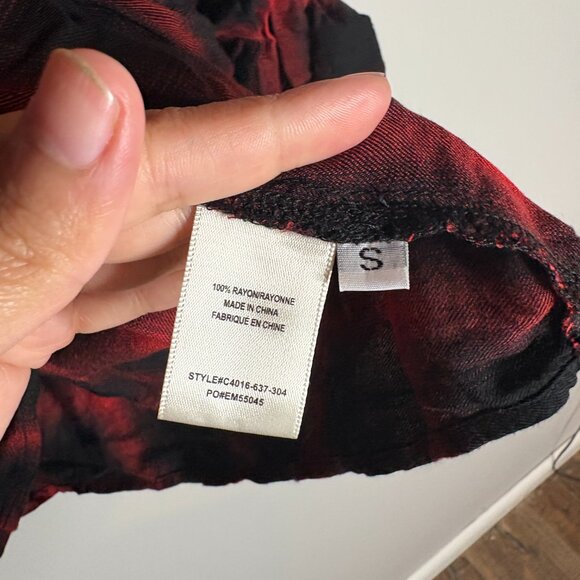 Anthropologie Cloth & Stone plaid flannel tie button down shirt - Picture 4 of 6